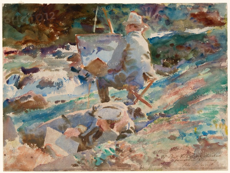 An Artist at His Easel, 1914. Creator: John Singer Sargent.