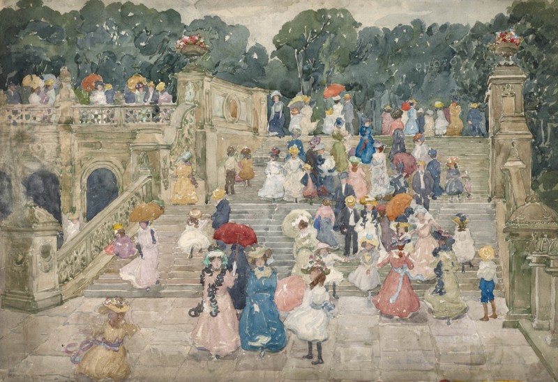 The Terrace Bridge, Central Park, 1901. Creator: Maurice Brazil Prendergast.
