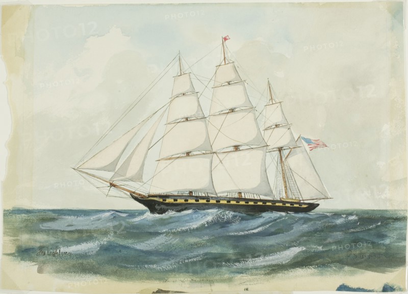The Boston Clipper, Lightning, 1854. Creator: P Giles.