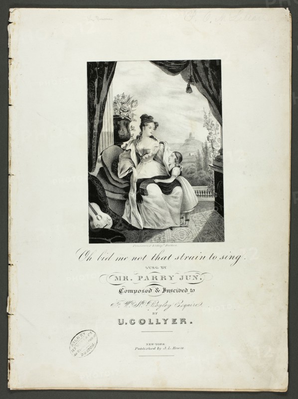 O' Bid Me Not that Strain to Sing, 1825. Creator: Pendleton's Lithography.