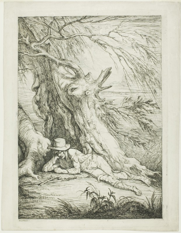 Brigand Lying Under a Tree, c.1785. Creator: Raphael Lamar West.