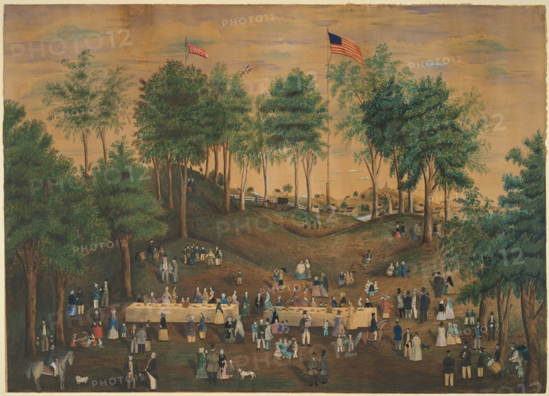 Anti-Slavery Picnic at Weymouth Landing, Massachusetts, c.1845. Creator: Susan Torrey Merritt.
