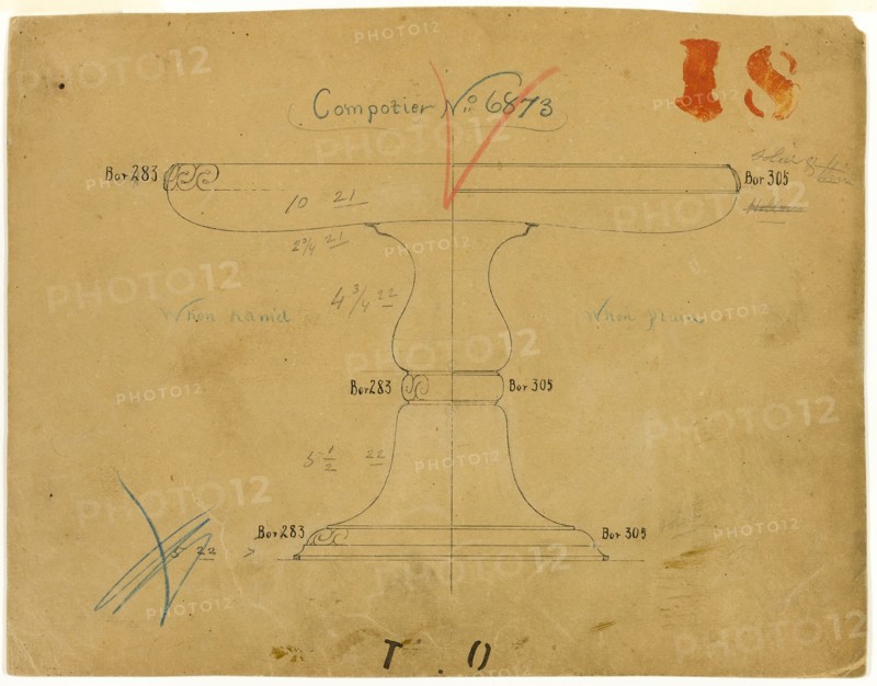 Design for Compotier No. 6873, 1882/83. Creator: Tiffany & Co.