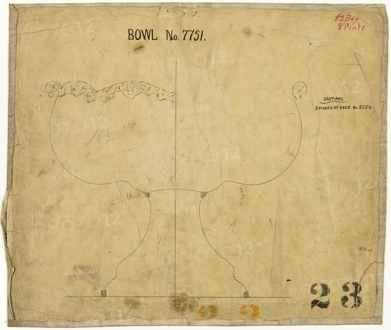 Design for Bowl No. 7751, 1883. Creator: Tiffany & Co.