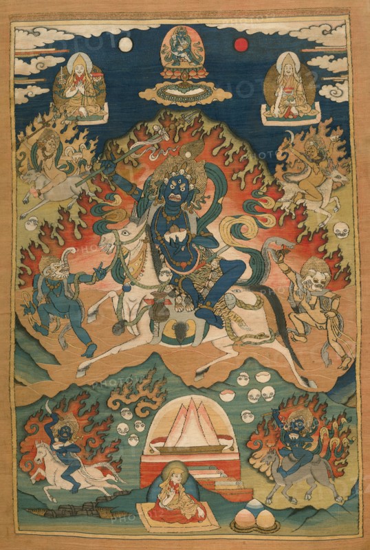 Wrathful Form of the Goddess Saraswati (Magzor Gyalmo) or Palden Llamo, 20th century. Creator: Unknown.