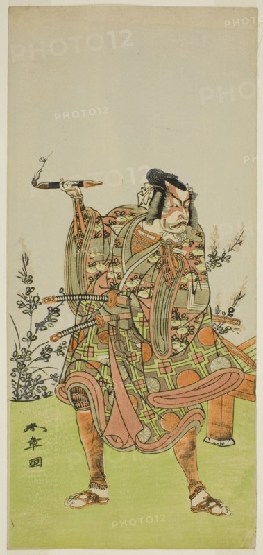 The Actor Ichikawa Danzaburo II as Usui no Sadamitsu (?) in the Play Edo Katagi Hikeya..., c. 1772. Creator: Shunsho.