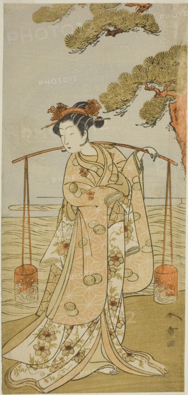 The Actor Segawa Kitsuji III as Murasame in the Play Gohiiki Kanjincho, Performed..., c. 1773. Creator: Shunsho.