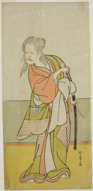 The Actor Nakajima Kanzaemon III as Yaguchi no Karasu-baba in the Play Hono Nitta..., c. 1777. Creator: Shunsho.