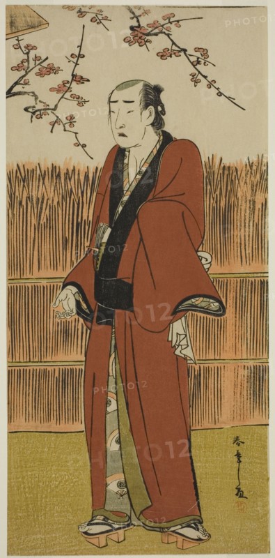 The Actor Onoe Matsusuke I as Baramon no Kichi in the Play Hatsumombi Kuruwa Soga..., c. 1780. Creator: Shunsho.