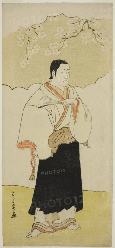 The Actor Ichikawa Monnosuke II as the Monk Renseibo in the Play Hatsumombi Kuruwa..., c. 1780. Creator: Shunsho.