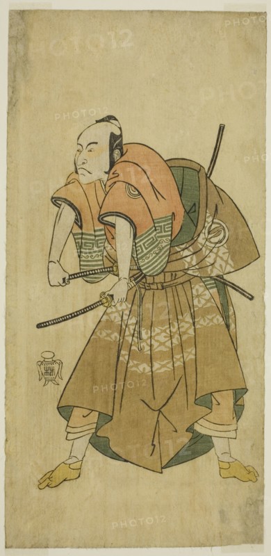 The Actor Sawamura Sojuro II as Omi no Kotoda (?) in the Play Shuen Soga Omugaeshi (?)..., c. 1768. Creator: Shunsho.