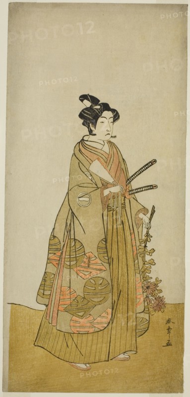 The Actor Ichikawa Monnosuke II as Kichisaburo, Temple Page of Kichijo-ji, in the Play..., c. 1776. Creator: Shunsho.