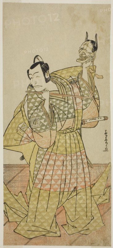 The Actor Ichikawa Danjuro V as Kudo Suketsune in the Play Kaido Ichi Yawaragi Soga..., c. 1778. Creator: Shunsho.