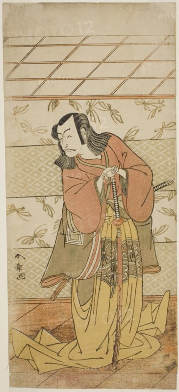 The Actor Ichikawa Danjuro V as Ashiya Doman in the Play Kikyo-zome Onna Urakata..., c. 1776. Creator: Shunsho.
