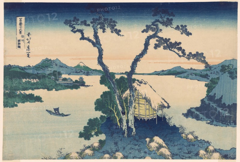 Lake Suwa in Shinano Province (Shinshu Suwako), from the series "Thirty-six Views of..., c. 1830/33. Creator: Hokusai.