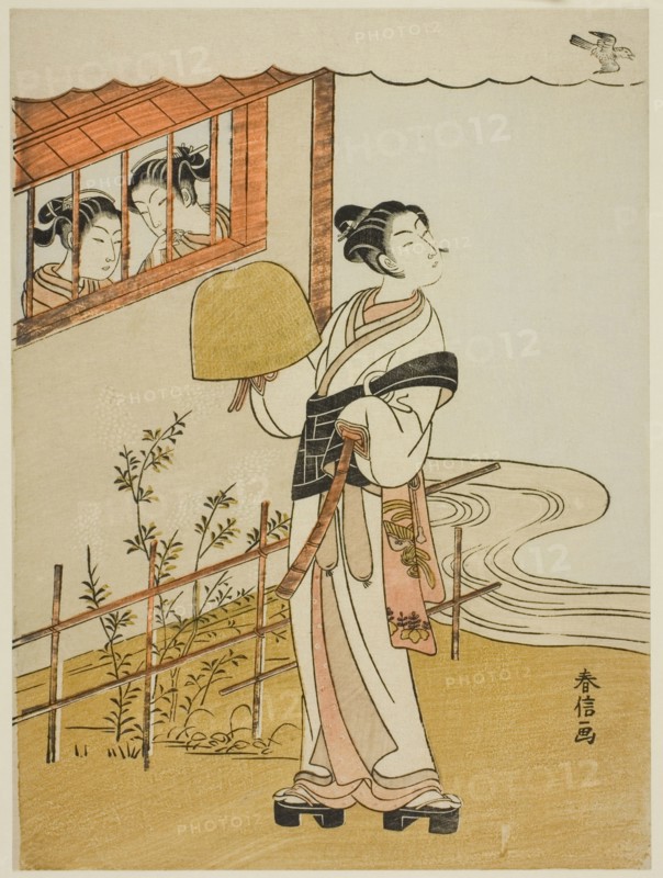 (Facsimile) The Fourth Month (Uzuki), from the series "Popular Versions of Immortal Poets..., c1768. Creator: Suzuki Harunobu.