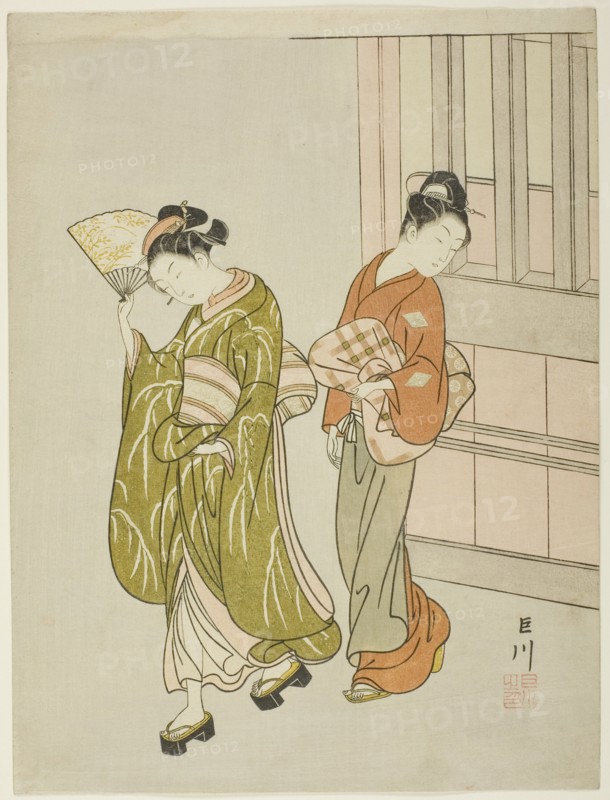 Clearing Breeze from a Fan (Ogi no seiran), from the series "Eight Views of the...", c. 1766. Creator: Suzuki Harunobu.
