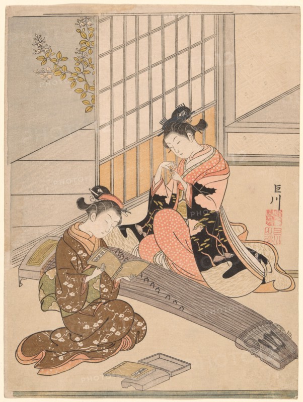 Descending Geese of the Koto Bridges (Kotoji no rakugan), from the series "Eight Views..., c. 1766. Creator: Suzuki Harunobu.