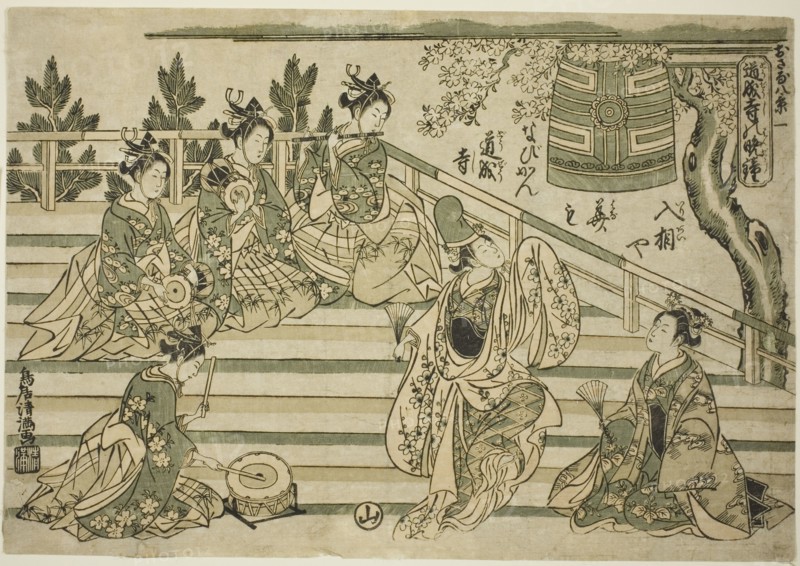 Evening Bell of Dojoji (Dojoji no bansho), no. 1 from the series "Eight Views of Children..., c1764. Creator: Torii Kiyomitsu.
