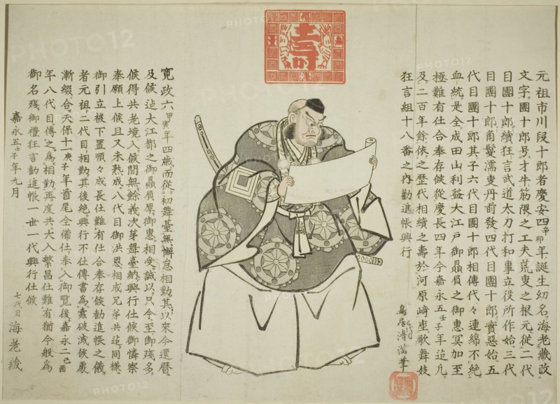 Announcement of performance of Kanjincho by Ichikawa Danjuro VIII to celebrate..., 1852. Creator: Torii Kiyomitsu II.