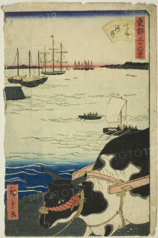 The Beach at Takanawa (Takanawa kaigan), from the series "Thirty-six Views of the..., 1862. Creator: Utagawa Hiroshige II.