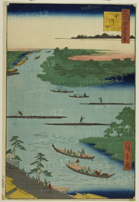 Mouth of the Nakawaga River (Nakagawaguchi), from the series “One Hundred Famous..., 1857. Creator: Ando Hiroshige.
