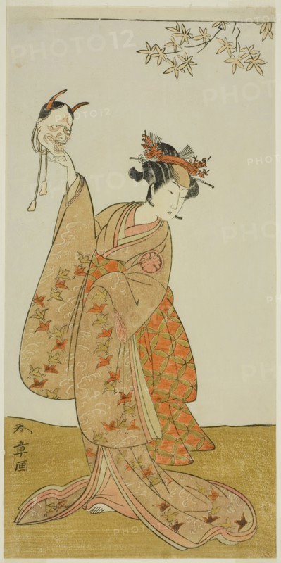 The Actor Segawa Yujiro I as Matsukaze, Sister of Togashi no Saemon, in the Play Gohiik..., c. 1773. Creator: Shunsho.