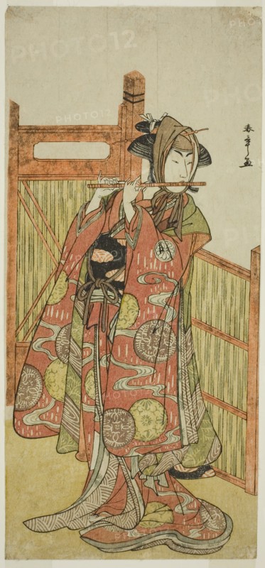 The Actor Segawa Kikunojo III as Kojoro-gitsune Disguised as the Florist Okiku in the P..., c. 1780. Creator: Shunsho.