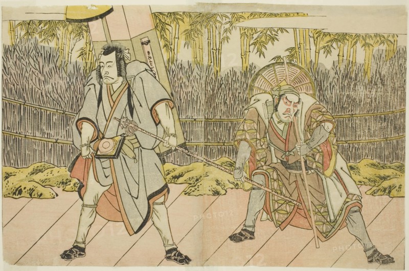 The Actors Ichikawa Danzo IV as Arakawa Taro Takesada Disguised as the Palanquin Bearer..., c. 1782. Creator: Shunsho.