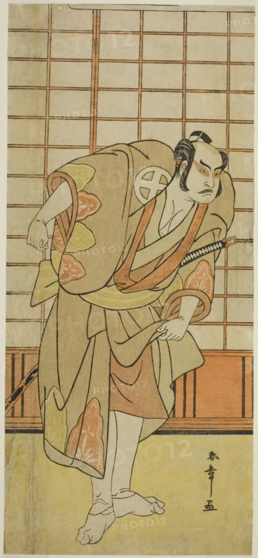 The Actor Otani Hiroji III as Hata no Daizen Taketora Disguised as Shikishima Wakahei..., c. 1784. Creator: Shunsho.