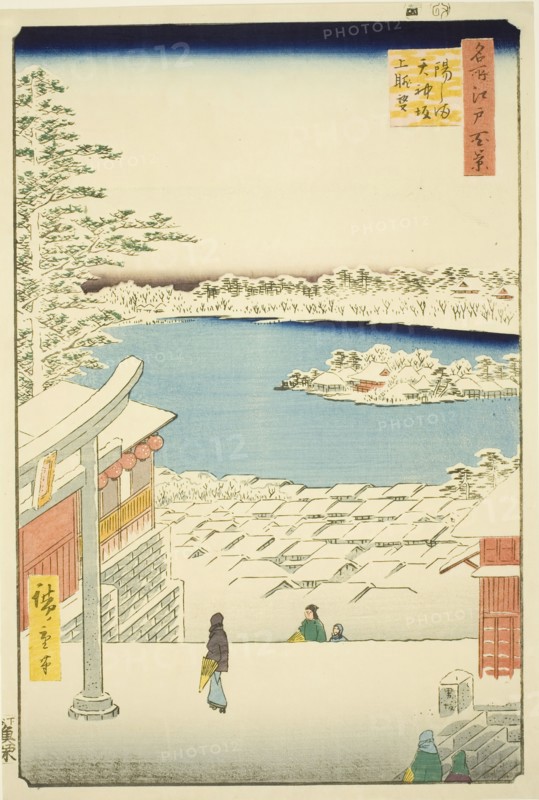 Hilltop View from Yushima Tenjin Shrine (Yushima Tenjin sakaue tenbo), from the series..., 1856. Creator: Ando Hiroshige.