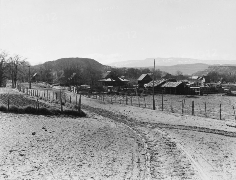 Mormon farm village, Escalante, Utah, 1936. Creator: Dorothea Lange.