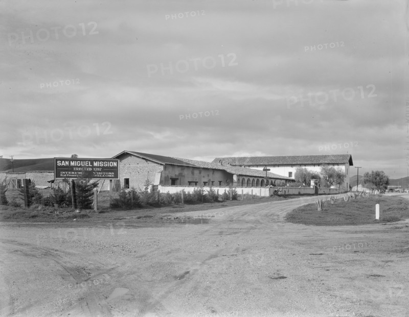 San Miguel Mission, erected 1797 by the Franciscan Fathers, California, 1936. Creator: Dorothea Lange.