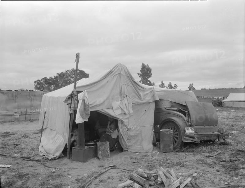 Pea picker's home, Nipomo, California, 1936. Creator: Dorothea Lange.