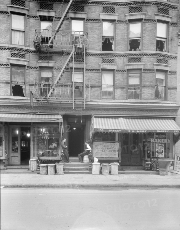 Background photo for Hightstown project, 133 Avenue D, New York City, 1936. Creator: Dorothea Lange.