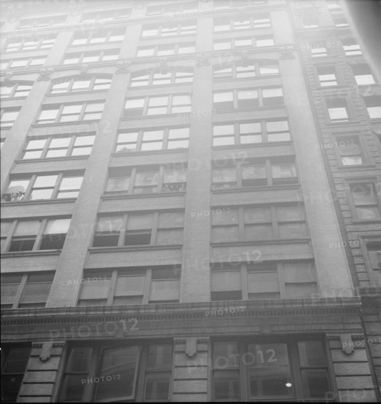 Background photgraph for Hightstown project, Garment factory on West Twenty-first Street, NY,1936. Creator: Dorothea Lange.
