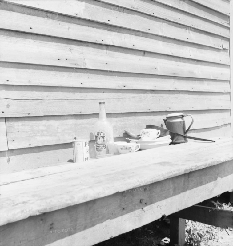 Still life housing of migrant berry pickers in southern New Jersey, 1936. Creator: Dorothea Lange.