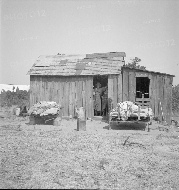 People living in miserable poverty, Elm Grove, Oklahoma County, Oklahoma, 1936. Creator: Dorothea Lange.