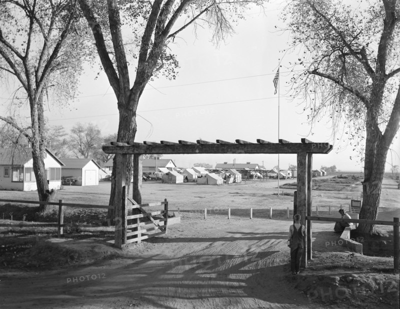 Entrance and view of Kern migrant camp, California, 1936. Creator: Dorothea Lange.