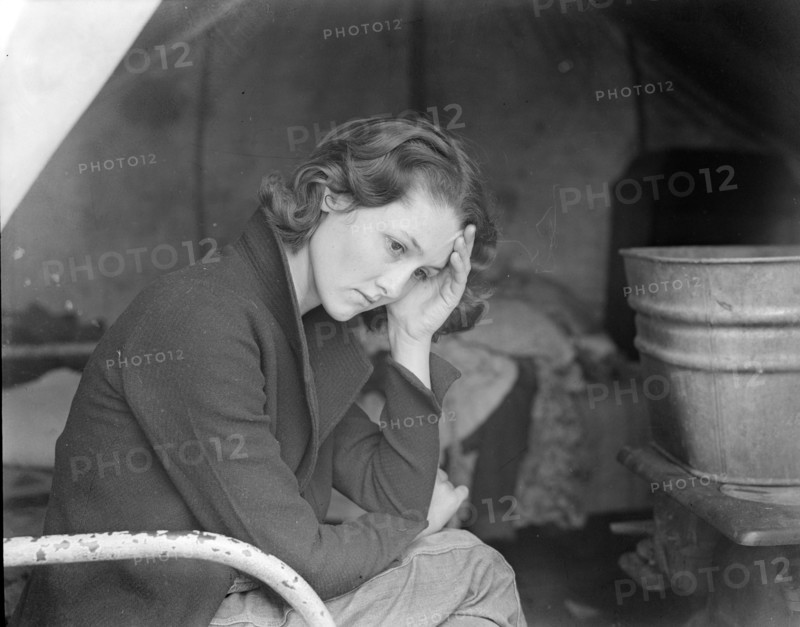 Daughter of migrant Tennessee coal miner, living in American River camp..., CA, 1936. Creator: Dorothea Lange.
