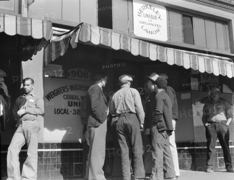 Weighers' and warehousemens' union headquarters, Oakland, California, 1936. Creator: Dorothea Lange.