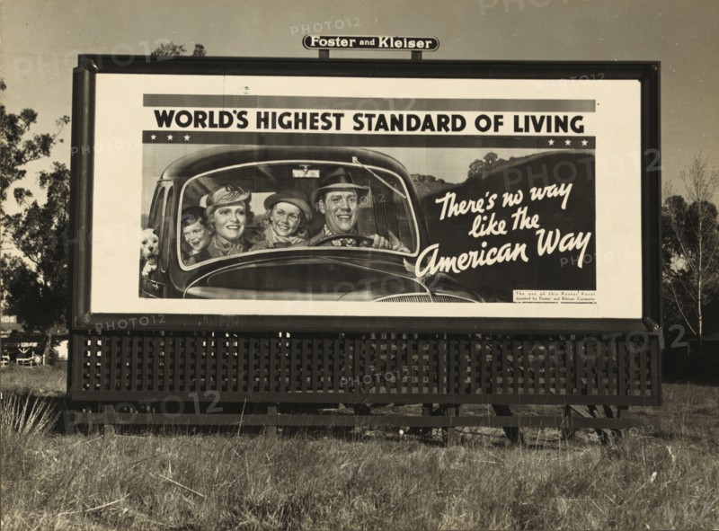 Billboard on U.S. Highway 99 in California, 1937. Creator: Dorothea Lange.