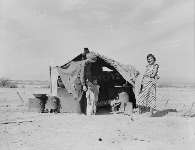 This family...about to be returned to Oklahoma...Neideffer Camp, Imperial Valley, CA, 1937. Creator: Dorothea Lange.