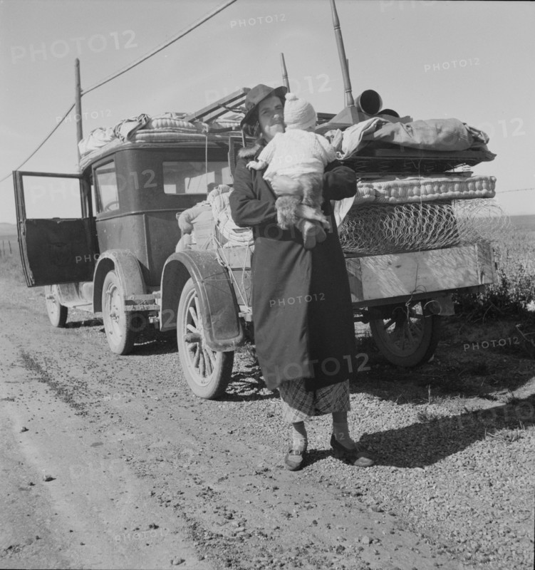 Missouri family...seven months from the drought area, 1937. Creator: Dorothea Lange.