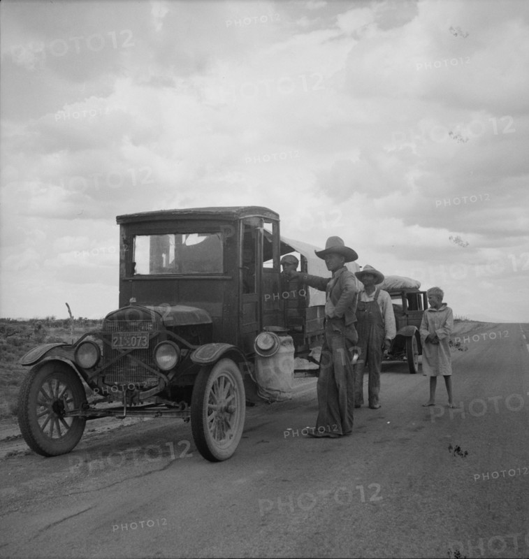 Drought refugees stopped along the highway near Lordsburg, New Mexico, 1937. Creator: Dorothea Lange.
