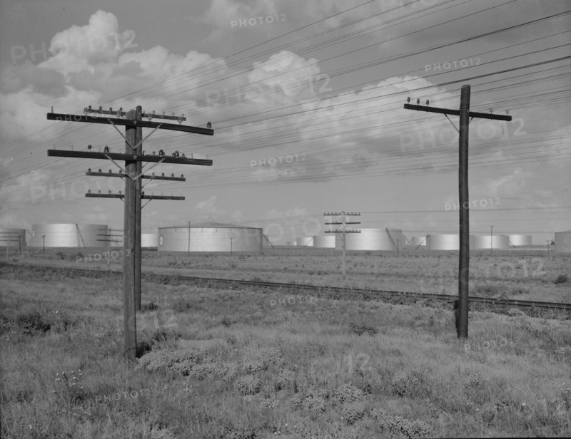 Oil tanks near Midland, western Texas, 1937. Creator: Dorothea Lange.