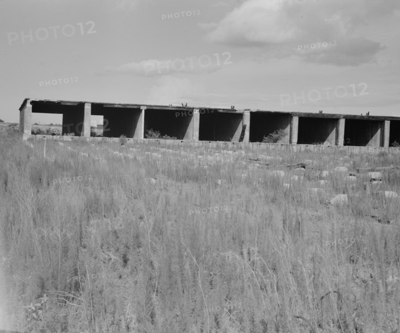 Remains of dry kiln shed, Fullerton, Louisiana, 1937. Creator: Dorothea Lange.