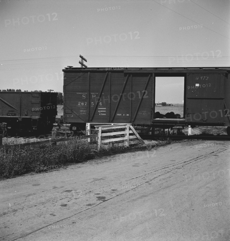 Itinerant laborers riding the freight, West side of San Joaquin Valley, California, 1938. Creator: Dorothea Lange.