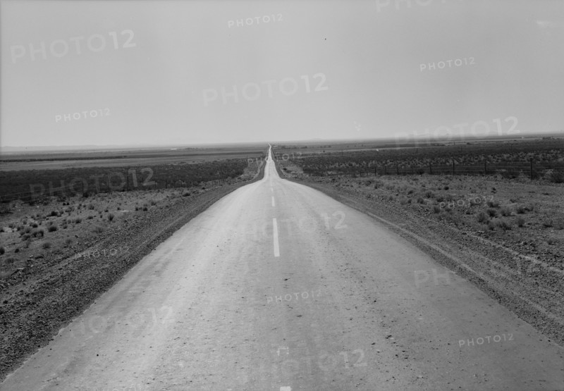 US No. 54, north of El Paso, Texas, 1938. Creator: Dorothea Lange.