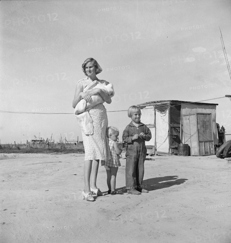 Family of rural rehabilitation client, Tulare County, California, 1938. Creator: Dorothea Lange.